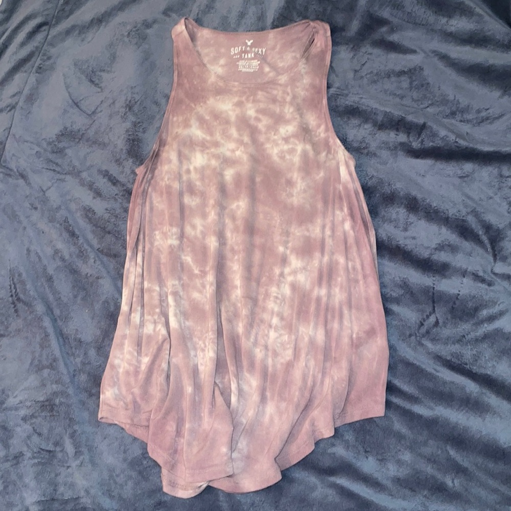 Soft & Sexy American Eagle Size XS Tie-dye Purple and White Tank Top